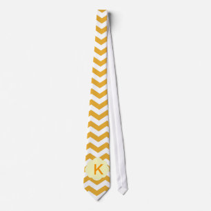 Elegantes, trendiges, klassisches gelbes Chevron-M Krawatte
