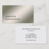 Elegantes trendiges, minimalistisches Silber beruf Visitenkarte (Vorne/Hinten)