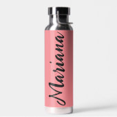 elegantes, trendiges, rosa Schwarz personalisiert Trinkflasche (Links)