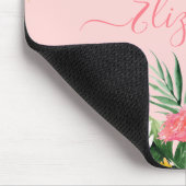 Elegantes trendiges, tropisches Wasserfarben-Skrip Mousepad (Ecke)