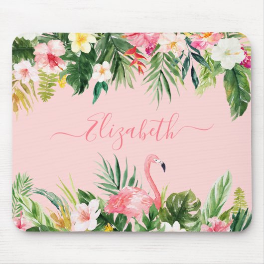 Elegantes trendiges, tropisches Wasserfarben-Skrip Mousepad (Vorne)