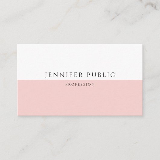 Elegantes trendy Blush Pink Modernes Template Visitenkarte (Vorderseite)