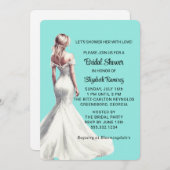 Elegantes trendy Chic Türkis Brautparty Einladung (Vorne/Hinten)