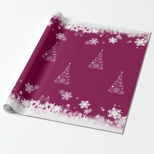 Elegantes Trendy Christmas Magenta Packpapier (Ungerollt)
