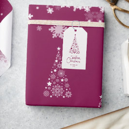 Elegantes Trendy Christmas Magenta Packpapier