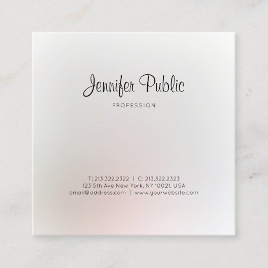 Elegantes trendy Modernes Design Beruflich Stilvol Quadratische Visitenkarte (Vorderseite)