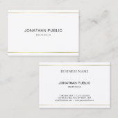 Elegantes Trendy modernes Goldgestreiftes Visitenkarte (Vorne/Hinten)