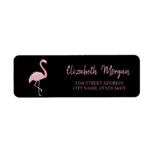 Elegantes Trendy, rosa Flamingo, Schwarzes Adressl