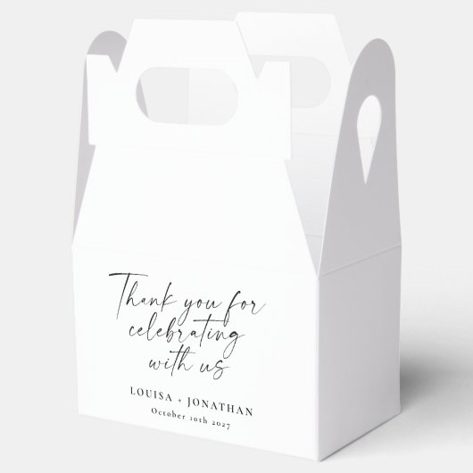 Elegantes Trendy Script Custom Danke White Geschenkschachtel (Geöffnet)