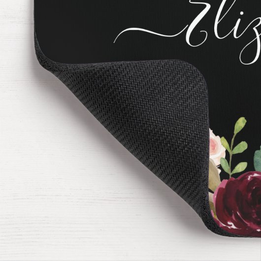 Elegantes Trendy Script Wasserfarbe Mixed Floral Mousepad (Ecke)
