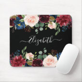 Elegantes Trendy Script Wasserfarbe Mixed Floral Mousepad (Mit Mouse)