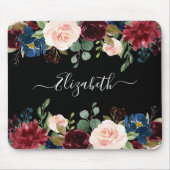 Elegantes Trendy Script Wasserfarbe Mixed Floral Mousepad (Vorne)