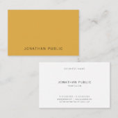 Elegantes trendy Yellow Brown einfaches Template M Visitenkarte (Vorne/Hinten)