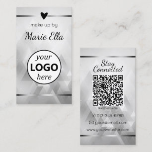 Elegantes Triangle Muster Herz Foto QR-Logo Visitenkarte