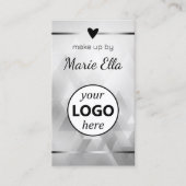 Elegantes Triangle Muster Herz Foto QR-Logo Visitenkarte (Vorderseite)