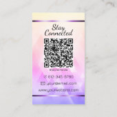 Elegantes Triangle Muster Herz Foto QR-Logo Visitenkarte (Rückseite)