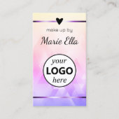 Elegantes Triangle Muster Herz Foto QR-Logo Visitenkarte (Vorderseite)