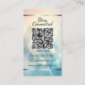 Elegantes Triangle Muster Herz Foto QR-Logo Visitenkarte (Rückseite)