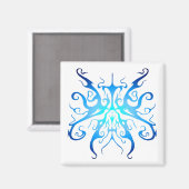 Elegantes Tribal Tattoo Design - blau Magnet (Vorderseite/Rückseite)
