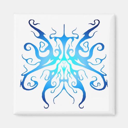 Elegantes Tribal Tattoo Design - blau Magnet (Vorne)