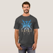 Elegantes Tribal Tattoo Design - blau T-Shirt (Vorne ganz)