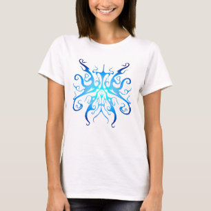 Elegantes Tribal Tattoo Design - blau T-Shirt