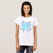 Elegantes Tribal Tattoo Design - blau T-Shirt (Vorne ganz)