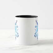 Elegantes Tribal Tattoo Design - blau Tasse (Zentrum)