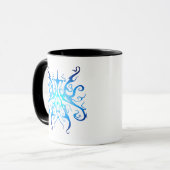 Elegantes Tribal Tattoo Design - blau Tasse (Vorderseite Links)
