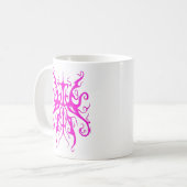 Elegantes Tribal Tattoo Design - Rosa Kaffeetasse (Vorderseite Links)