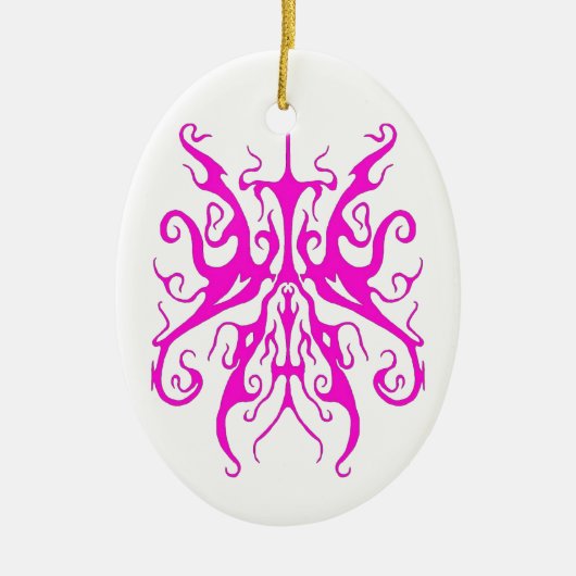 Elegantes Tribal Tattoo Design - Rosa Keramik Ornament (Vorne)