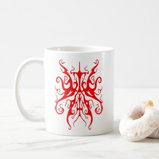 Elegantes Tribal Tattoo Design - rot Kaffeetasse (Mit Donut)