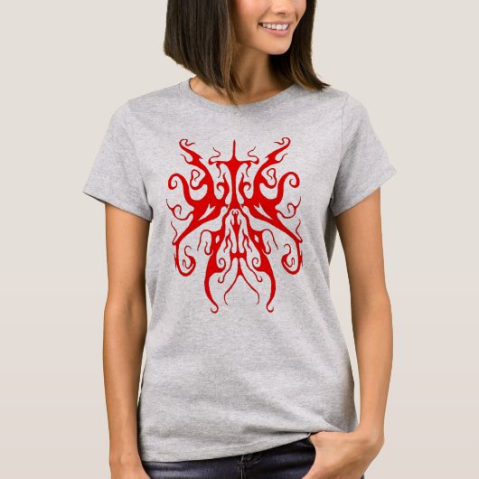 Elegantes Tribal Tattoo Design - rot T-Shirt (Vorderseite)