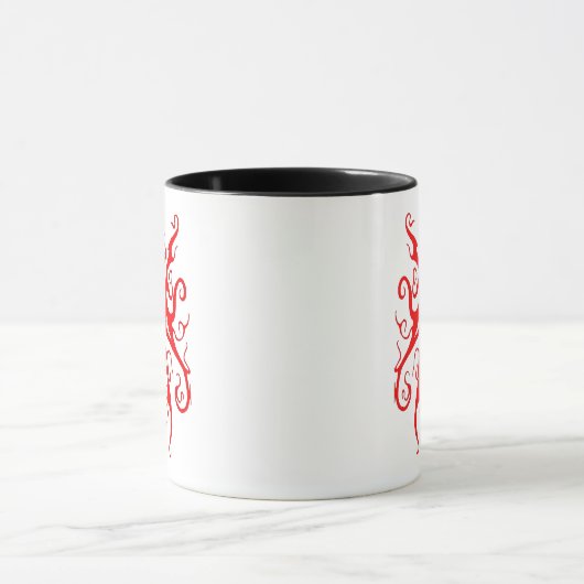 Elegantes Tribal Tattoo Design - rot Tasse (Zentrum)