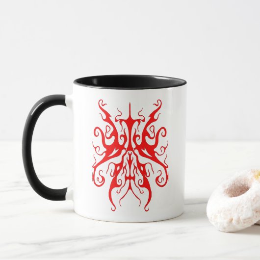 Elegantes Tribal Tattoo Design - rot Tasse (Mit Donut)