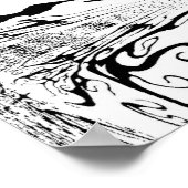 Elegantes Tribal Tattoo Design - Schwarz/Weiß Poster (Ecke)