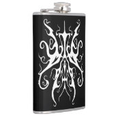 Elegantes Tribal Tattoo Design - weiß auf schwarz Flachmann (Rechts)