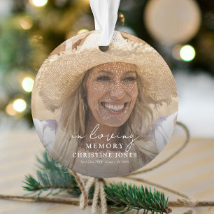 Elegantes Tribute-Foto für Erinnerungen Ornament