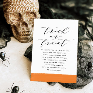 Elegantes Trick oder Treat Script-Halloween-Party Einladung