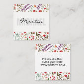 Elegantes Trimmuster für die Blume Quadratische Visitenkarte (Vorne/Hinten)