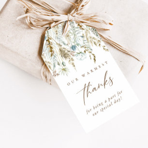 Elegantes Trockenrasen & Blume Vielen Dank Geschenkanhänger