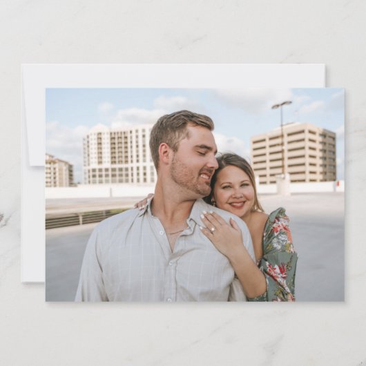Elegantes Tropical Beach Foto Hochzeit speichern S Save The Date (Rückseite)
