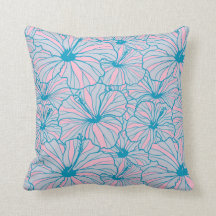 Elegantes Tropical Blue Floral Hibiskus Muster|