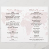 Elegantes Tropical Floral Gold World Map Programm (Rückseite)