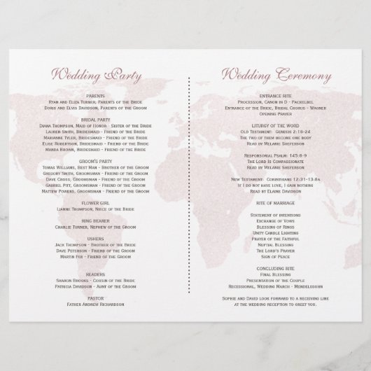 Elegantes Tropical Floral Gold World Map Programm (Rückseite)