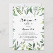 Elegantes Tropical Green Foliage Retirement Party Einladung (Vorderseite)
