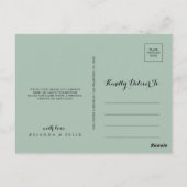 Elegantes Tropical Green Foliage Vielen Dank Postkarte (Rückseite)