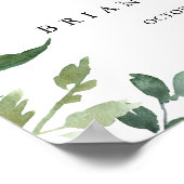 Elegantes Tropical Green Wedding Willkommenszeiche Poster (Ecke)