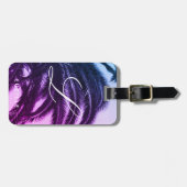 Elegantes Tropical Individuelle Name Monogram | Gr Gepäckanhänger (Vorderseite horizontal)