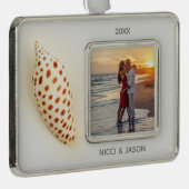 Elegantes Tropical Junonia Florida Beach Muschel F Rahmen-Ornament Silber (Rechts)